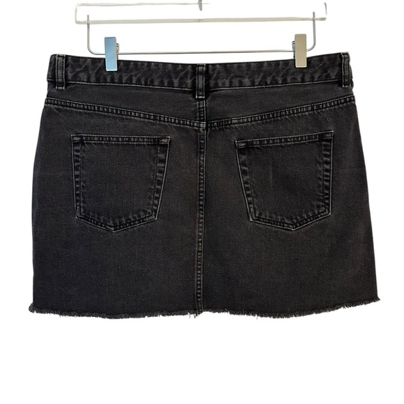 ASOS | Women's Black Button Fly Denim Mini Skirt Size 10 - Picture 2 of 7